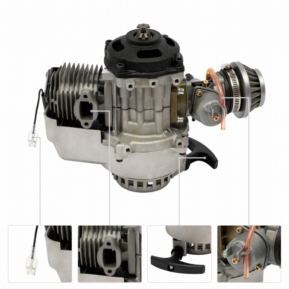 Mini Motor 2-Takt 47/49CC Dirt Bike Cross Pocketbike ATV Quad Getriebe Vergaser