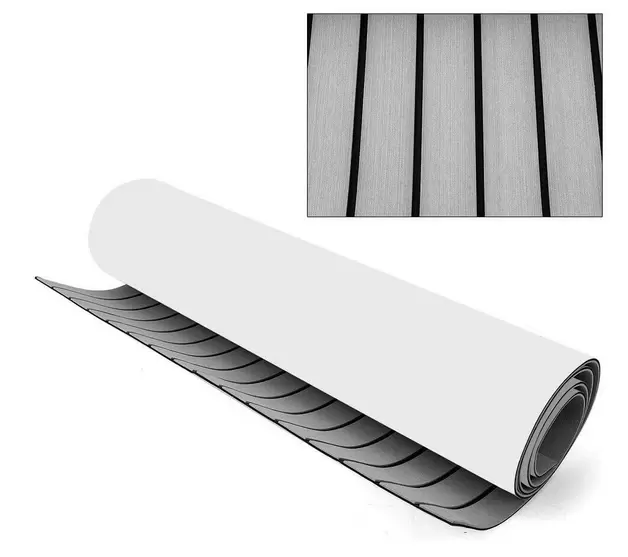 Eva Schaum Teak Bodenbelag Deluxe Marine Fußboden Selbstklebend Matte Deck Teppich (240x90x0.6cm)
