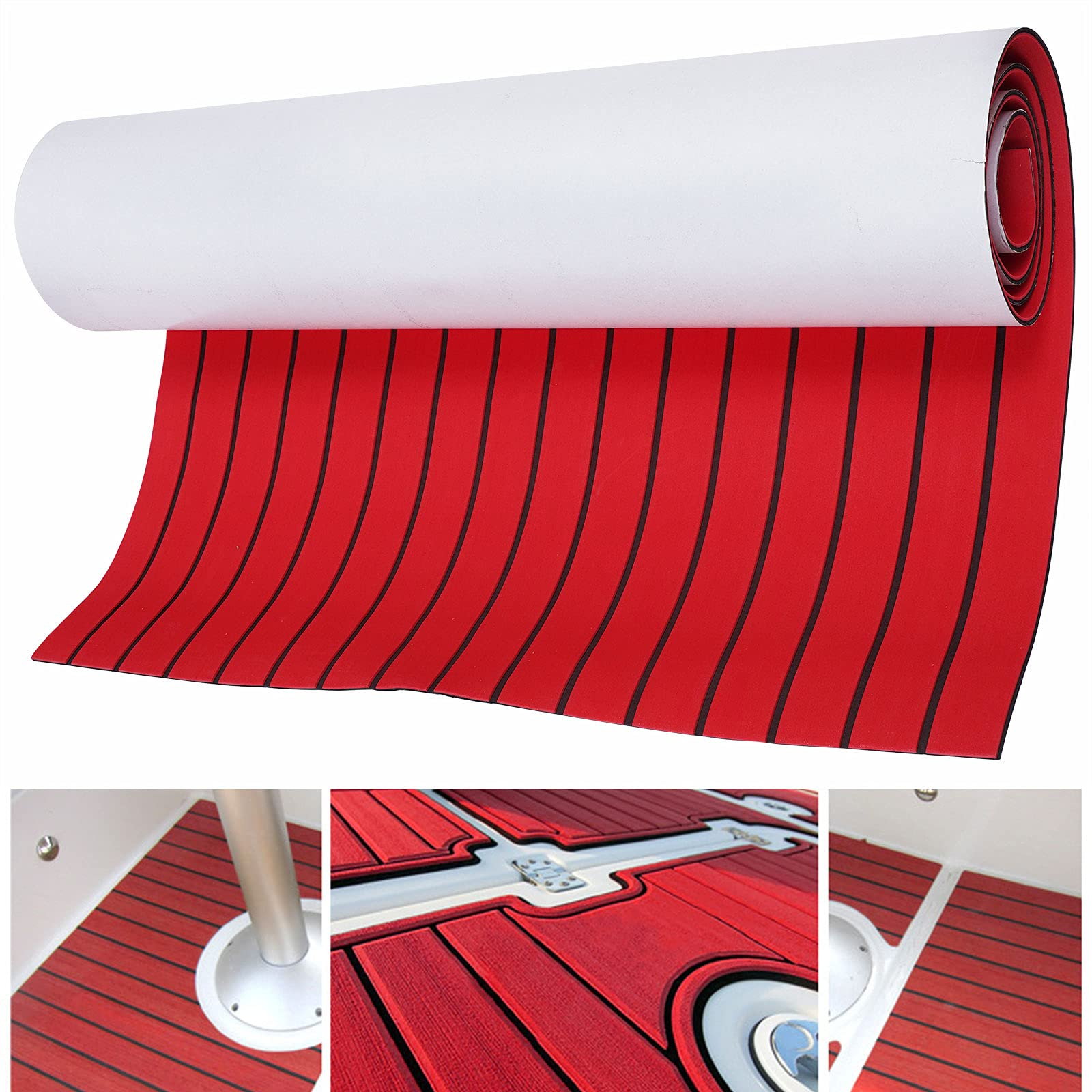 240 x 90 x 0.5 cm EVA Bodenbelag Selbstklebend Boot Teak Decking Rutschfester Marine Bootsbodenmatte Fußboden