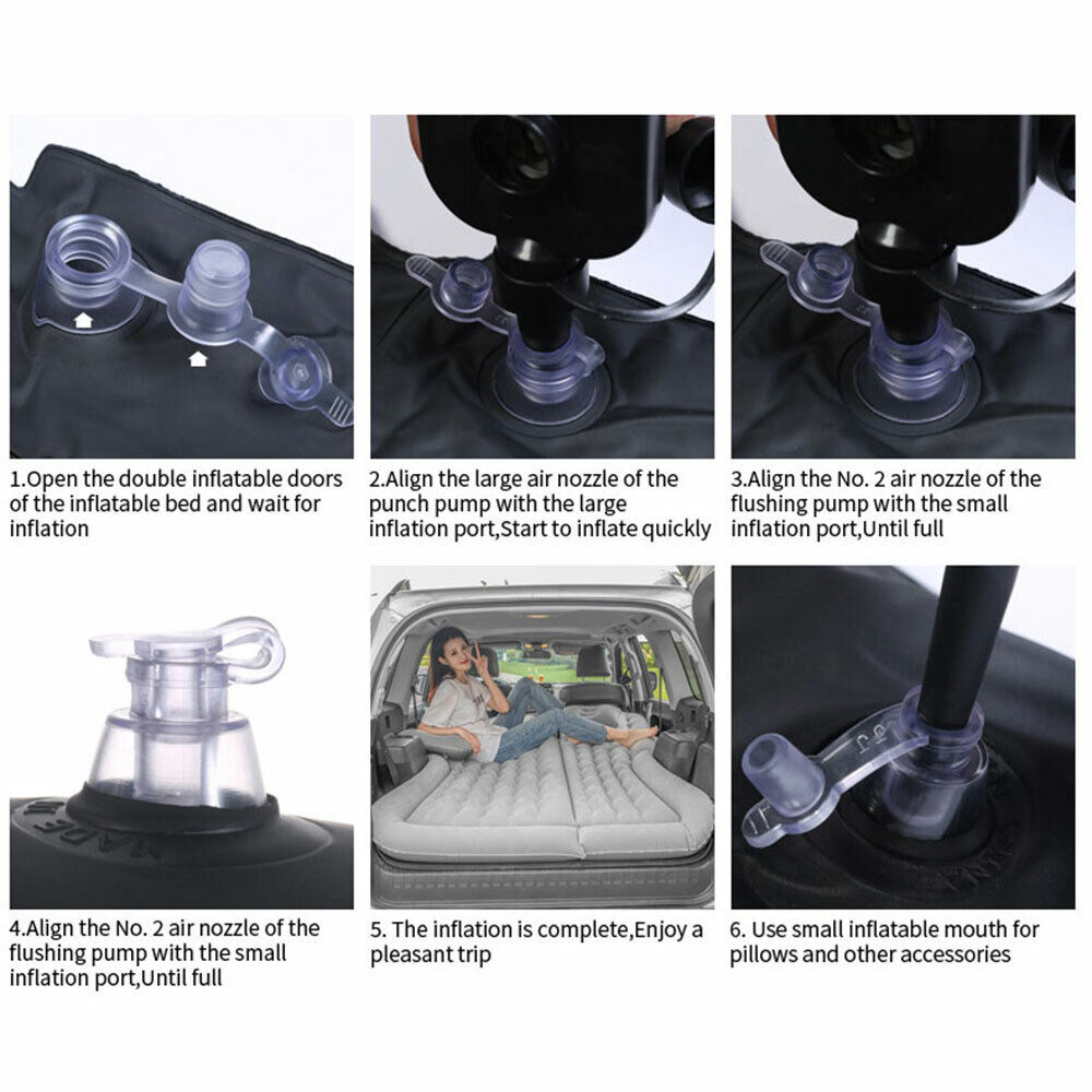 CNCEST Auto Luftmatratze PVC Aufblasbare Matratze mit Luftpumpe  Luftmatratzen Reise Camping Luftbett für Auto SUV