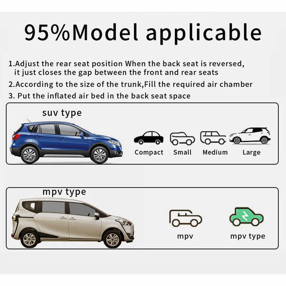 CNCEST Auto Luftmatratze PVC Aufblasbare Matratze mit Luftpumpe  Luftmatratzen Reise Camping Luftbett für Auto SUV