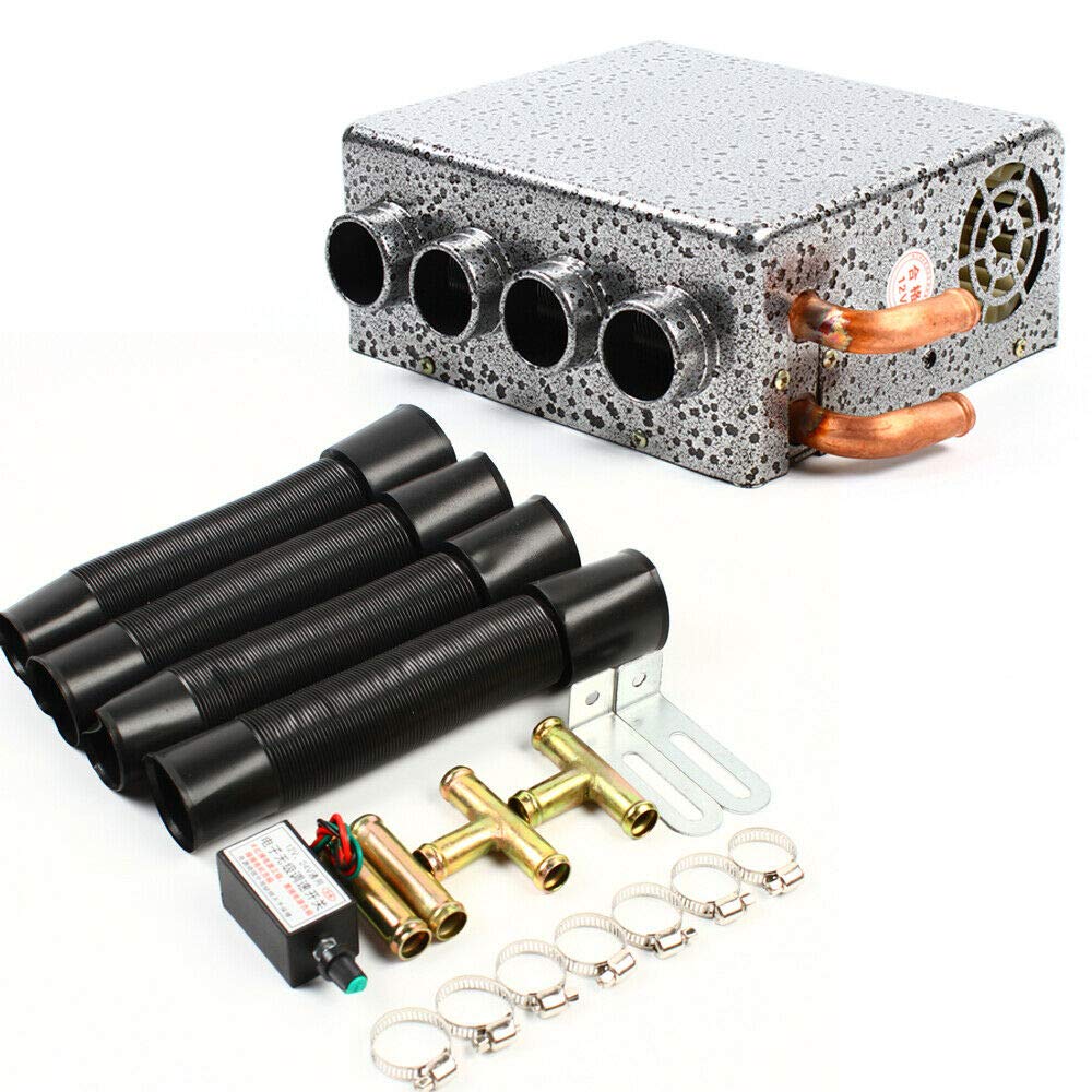 Armaturenbrettheizung Universal Vehicle Underdash Heater Mit Schalter 4 Ports+Copper Tube und Speed Switch