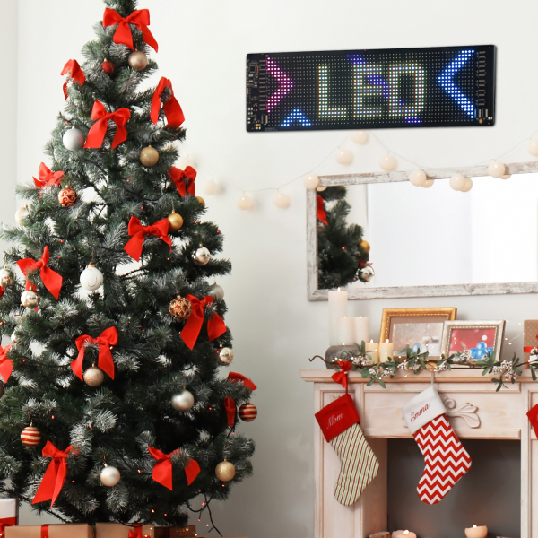 34,8 cm x 10,2 cm flexibler LED-Bildschirm, LED-Anzeigetafel, flexibles LED-Schild für Auto, Geschäft, Bar, Werbung