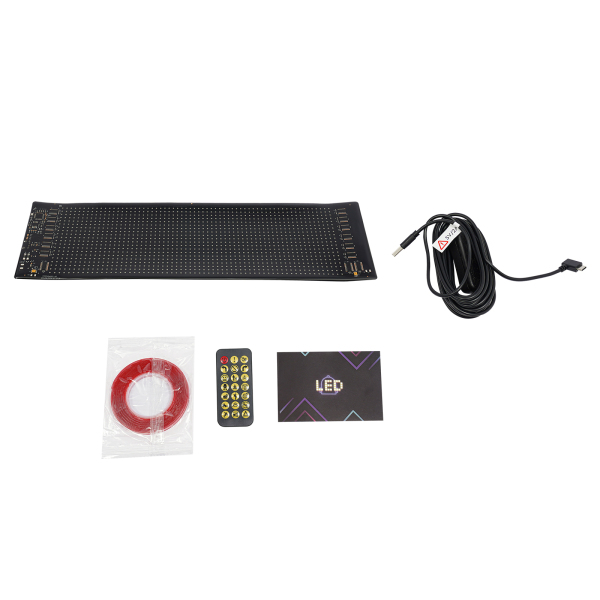 34,8 cm x 10,2 cm flexibler LED-Bildschirm, LED-Anzeigetafel, flexibles LED-Schild für Auto, Geschäft, Bar, Werbung
