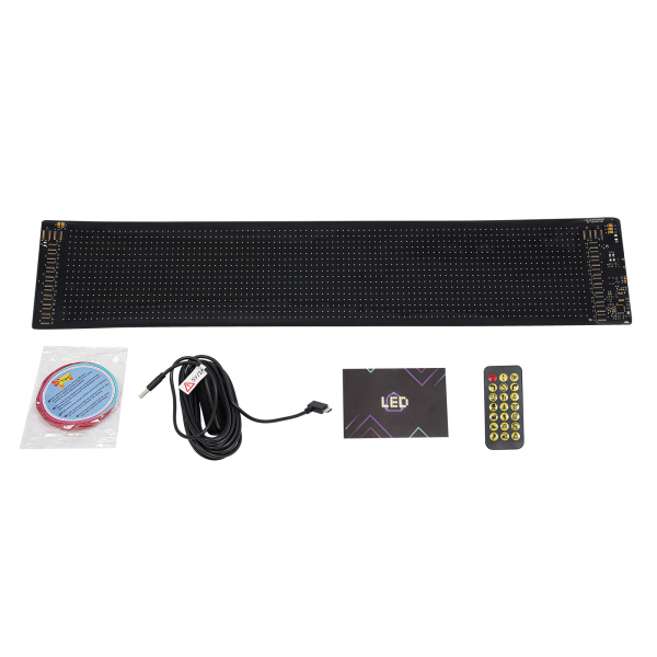 59,5 cm x 12 cm flexibler LED-Bildschirm, LED-Anzeigetafel, flexibles LED-Schild für Auto, Geschäft, Bar, Werbung