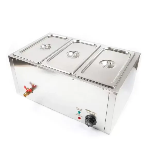 1/3 * 3 Satz elektrischer Lebensmittelwärmer 7L Edelstahl Warm-Wasserbad