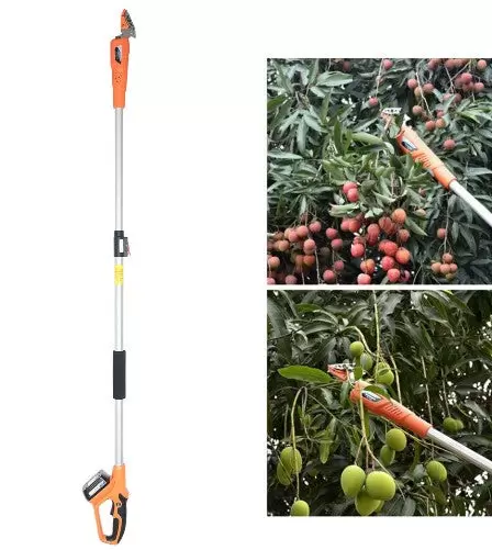 Elektrische Gartenschere, Professionelle Astschere mit Akku und Teleskopstiel 220V Astschneider Rebschere