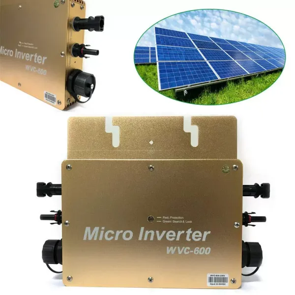 WVC-600W MPPT Solar Wechselrichter, Mikro Wechselrichter - Micro Inverter Grid Tie(Gold) WVC-600W MPPT Solar Wechselrichter, Mikro Wechselrichter - Micro Inverter Grid Tie(Gold)