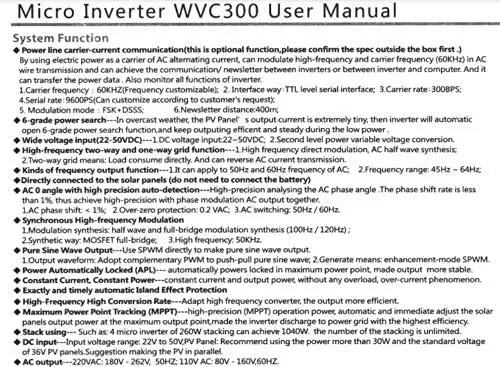 300w Micro Inverter PV Solar Modul Wechselrichter Netzfilter Inverter