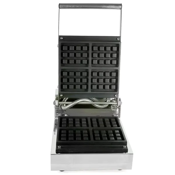 1300W Gewerbliches Waffeleisen aus Edelstahl 4 Waffeldesign Edelstahlpfanne mit Antihaftbeschichtung