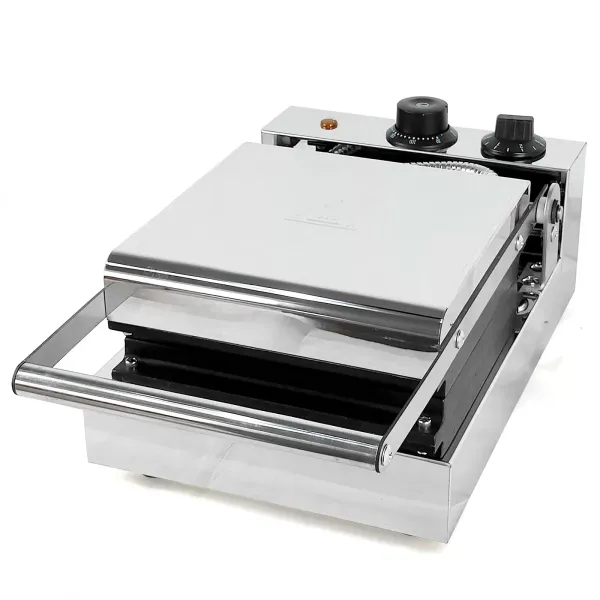 1300W Gewerbliches Waffeleisen aus Edelstahl 4 Waffeldesign Edelstahlpfanne mit Antihaftbeschichtung