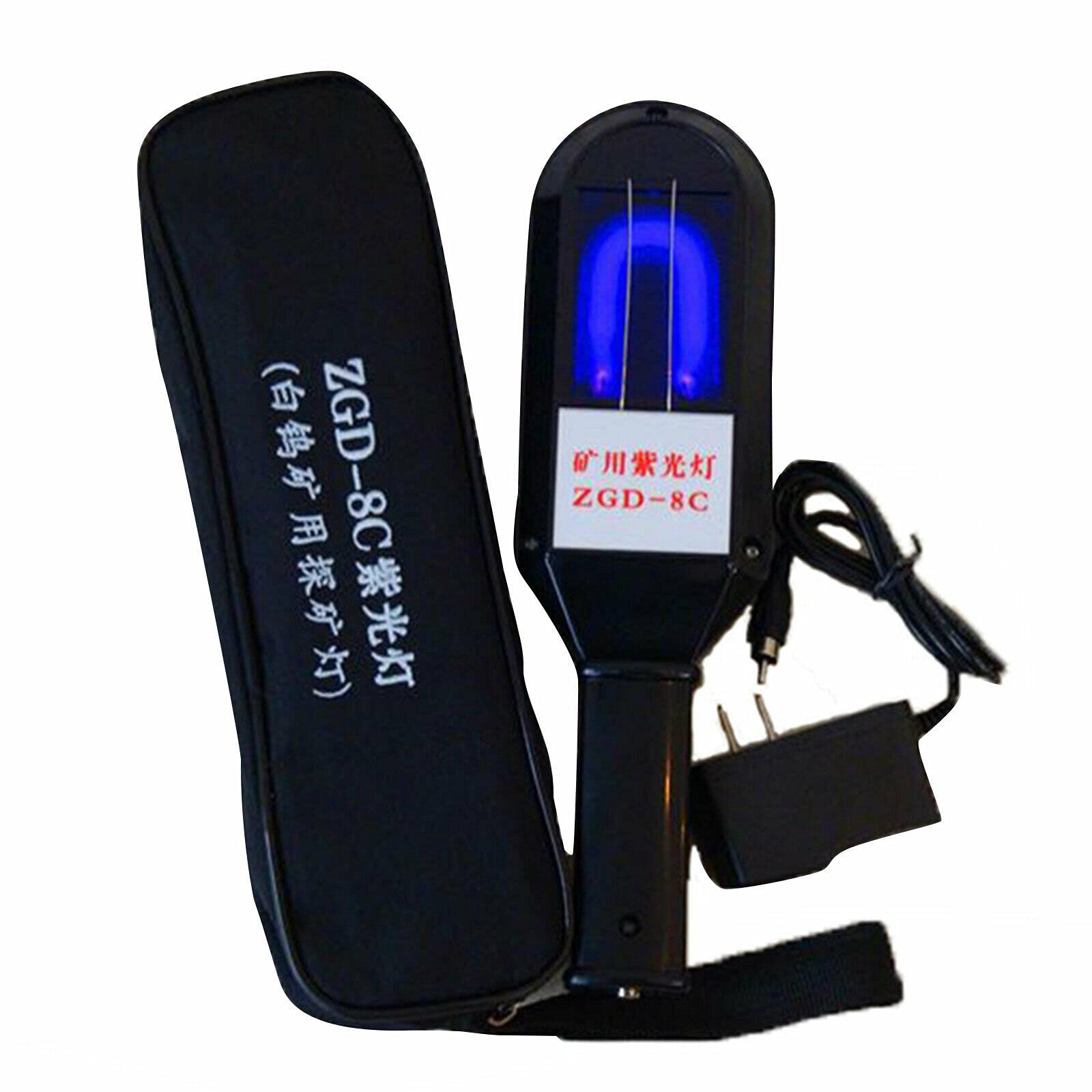 8 W LED Kurzwellen Taschenlampe 254nm UV USB Aufladbar Fluoreszenz Taschenlampe nach Mineralien, Für Suche Zirkon, Diamant und Calcium-Uran-Glimmer