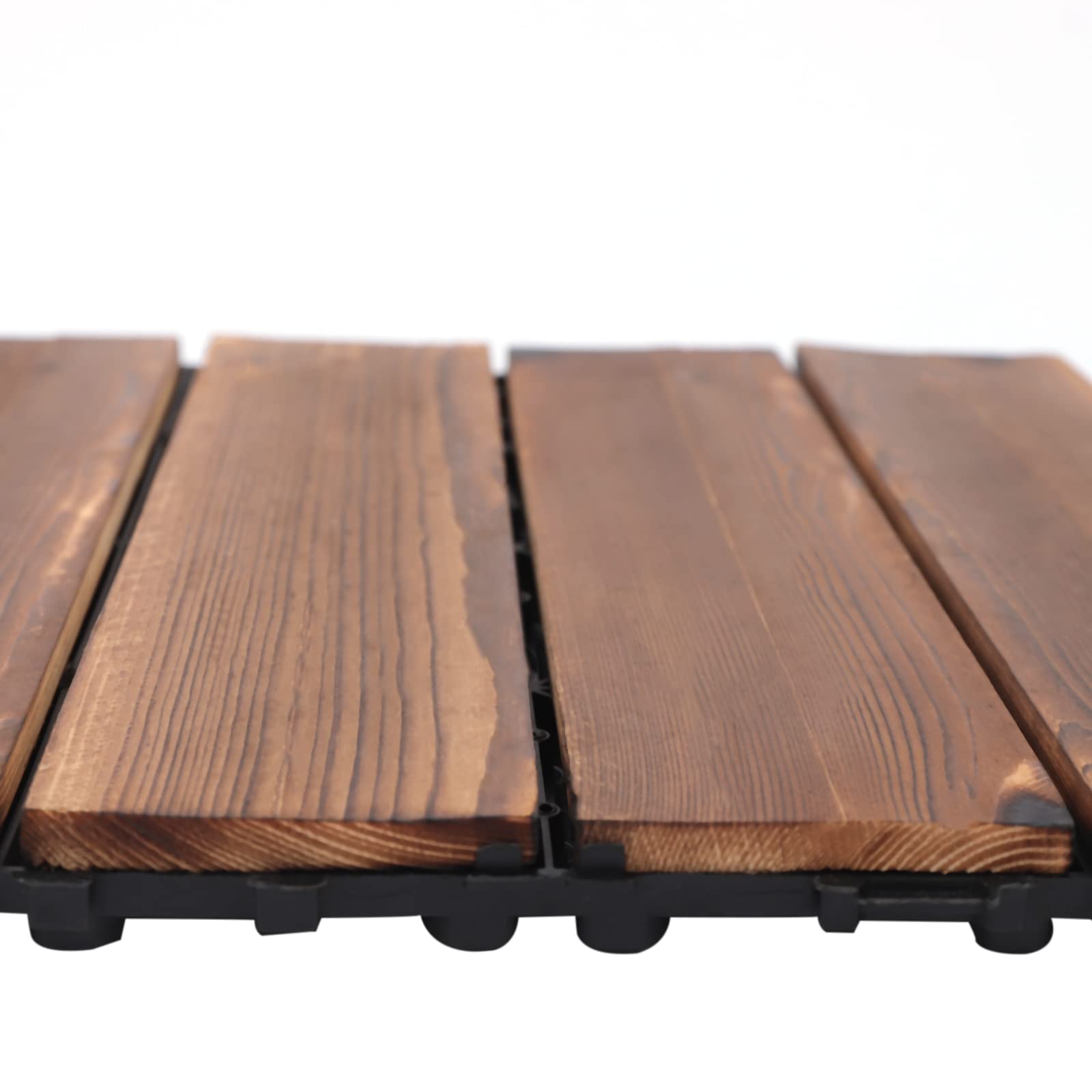 36 Stück Terrassenfliesen aus Holz Hartholz, ineinandergreifende Bodenfliesen Terrassenfliesen