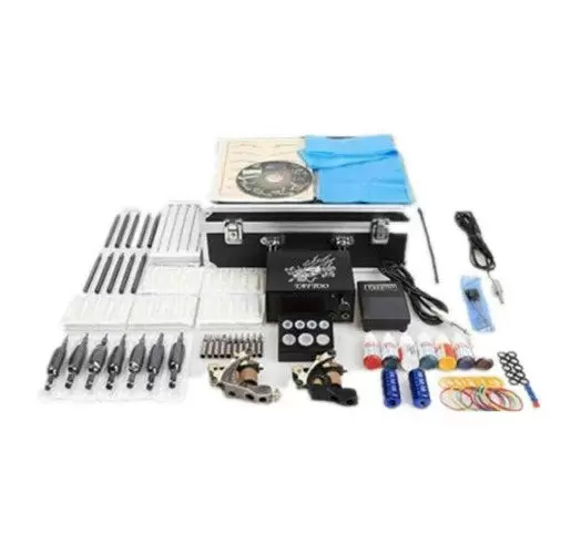2 Tattoomaschine Tätowierung Komplett Tattoo Set 2 Tattoo Maschinen Kit