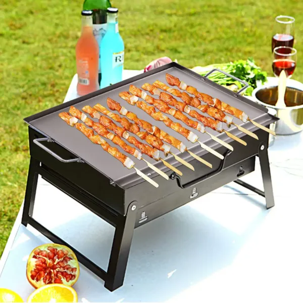 Edelstahl Plancha Universal BBQ Grillplatte mit 2 Griffen 33×43CM für Perfekt für Familien, Restaurants, um Steaks