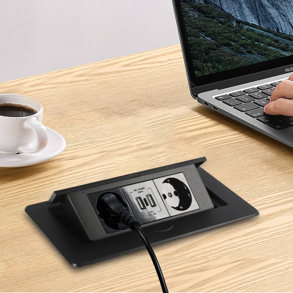 Tischsteckdose, USB 3.1 Typ C, 4000 W, schnelles Laden, platzsparend