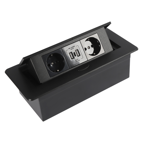 Tischsteckdose, USB 3.1 Typ C, 4000 W, schnelles Laden, platzsparend