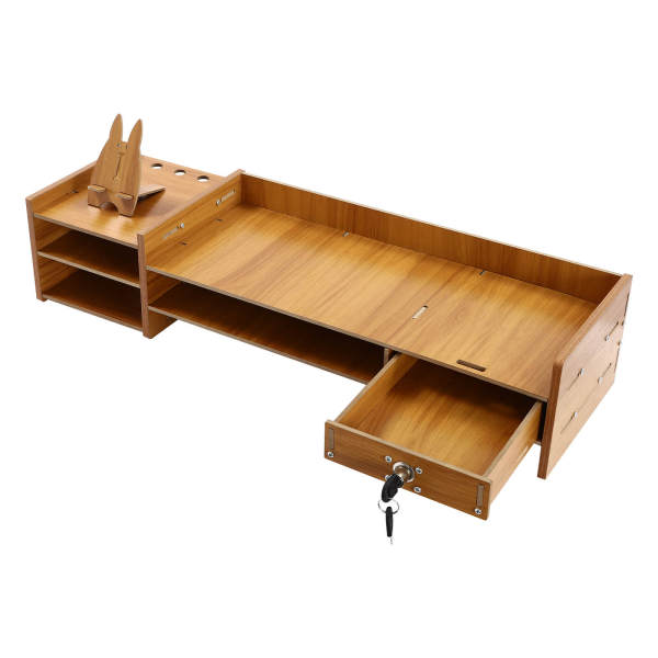 Holz-Schreibtisch-Organizer, Mobiler Computer-Halter Desktop-Speicher-Organizer