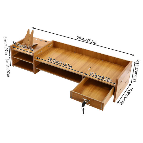 Holz-Schreibtisch-Organizer, Mobiler Computer-Halter Desktop-Speicher-Organizer