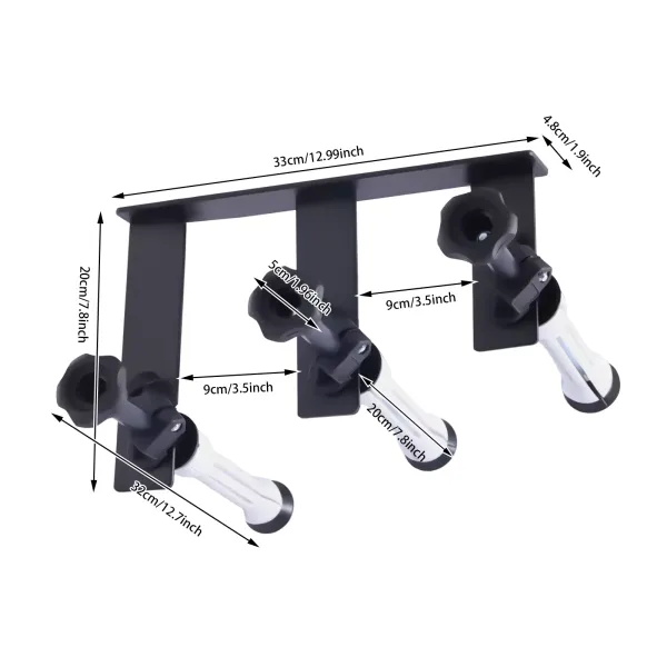 Wand Hintergrundsystem für 3 Papierrollen Wand & Decke Montageset 33*4.8*20cm
