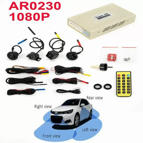HD 360° Vogelperspektive Panorama-System DVR Intelligente Aufnahmekamera Nachtsicht, 1,2 Millionen Pixel, TF-Karte, 2D 1080P