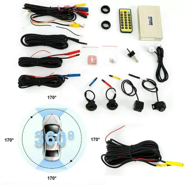 HD 360° Vogelperspektive Panorama-System DVR Intelligente Aufnahmekamera Nachtsicht, 1,2 Millionen Pixel, TF-Karte, 2D 1080P