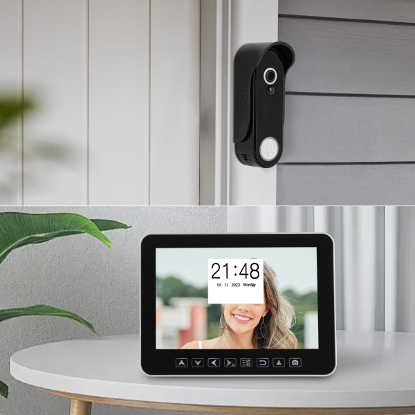 Video-Gegensprechanlage Türklingel, Türklingelkamera mit 7,12-Zoll-Touchscreen-Monitor, Video-Gegensprechanlage Türklingel 32 GB