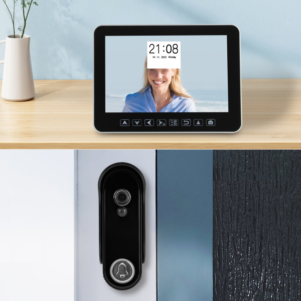 Video-Gegensprechanlage Türklingel, Türklingelkamera mit 7,12-Zoll-Touchscreen-Monitor, Video-Gegensprechanlage Türklingel 32 GB