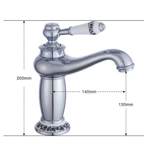 Retro elegant Klassischer Einhebel Wasserhahn Waschbecken
