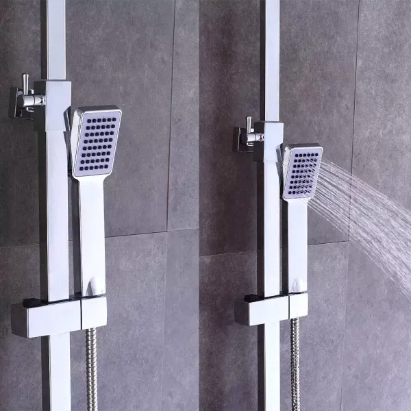 Duschsystem mit Thermostat Quadratisch Duschkopf Handbrause