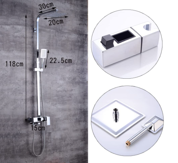 Duscharmatur Regendusche Duschset Duschsystem Handbrause Shower Badteile Spot