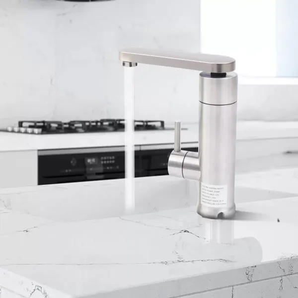 Elektrisch Warmwasserhahn, 360º Drehbar mit Durchlauferhitzer,LED Temperaturanzeige