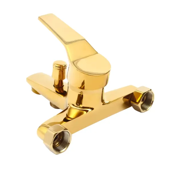 Badewannenarmatur mit Handbrause, Wannenarmatur Duschbrause, Brausehalter Dusche Set , für Badezimmer, gold
