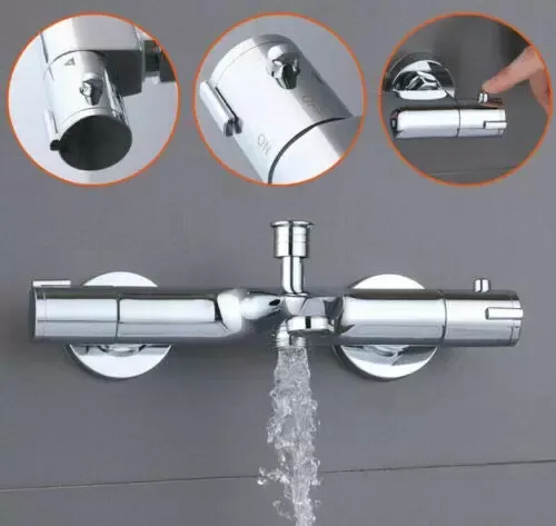 Badewannenarmatur 38°C Sicherheitsschutz Thermostat Wannenarmatur Verdicktes PVD
