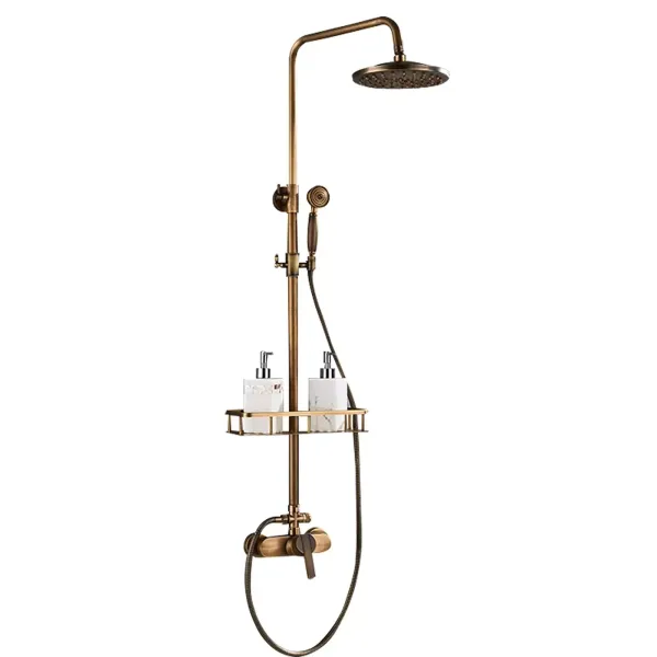 Duschset Wandmontage Bad Duscharmatur Set Antikmessing Höhenverstellbar Regendusche Duschset Wandmontage Bad Duscharmatur Set Antikmessing Höhenverstellbar Regendusche