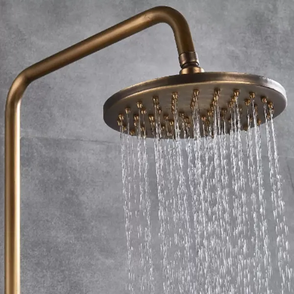 Duschset Wandmontage Bad Duscharmatur Set Antikmessing Höhenverstellbar Regendusche