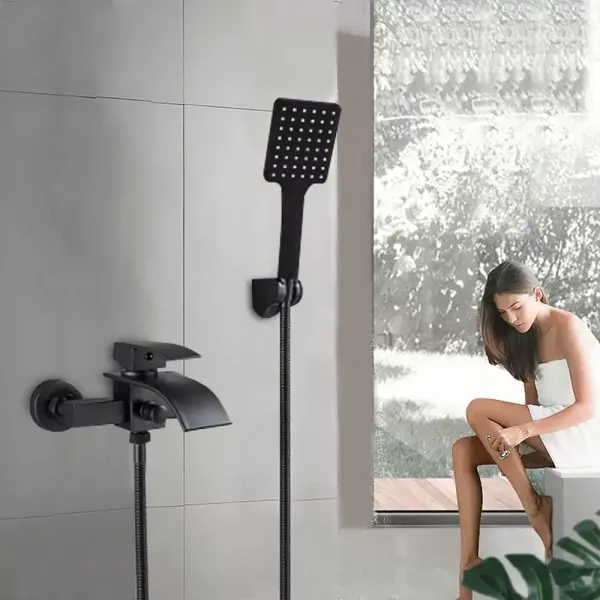 Badewannenarmatur Schwarz Wannenarmatur Wasserfall Wannenbatterie