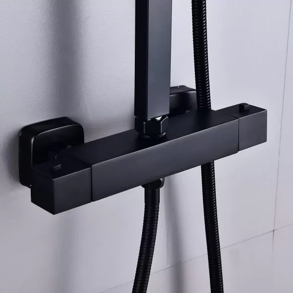 360 Grad Gedreht Duschsystem Mit Thermostat 38 ° C Duscharmatur Regendusche Schwarz 360 Grad Gedreht Duschsystem Mit Thermostat 38 ° C Duscharmatur Regendusche Schwarz