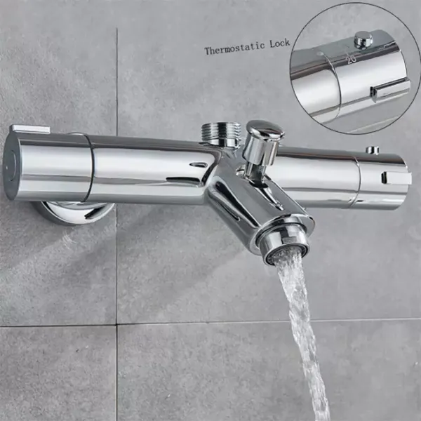 CNCEST Duschset mit Thermostat, Duschstange Regendusche Handbrause für Badezimmer