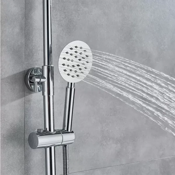 CNCEST Duschset mit Thermostat, Duschstange Regendusche Handbrause für Badezimmer