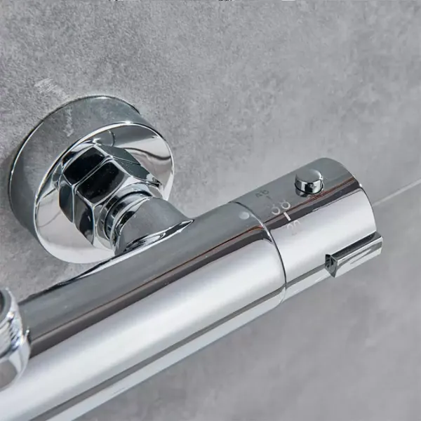 CNCEST Duschset mit Thermostat, Duschstange Regendusche Handbrause für Badezimmer