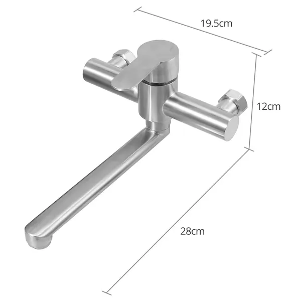360° Drehbare Wandarmatur Küchenarmatur aus Edelstahl 304 Wand-Mischbatterie Single Lever Mixer Tap für Küchen