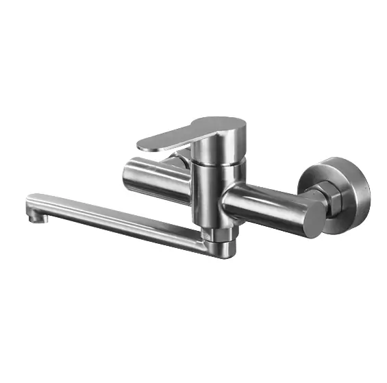 360° Drehbare Wandarmatur Küchenarmatur aus Edelstahl 304 Wand-Mischbatterie Single Lever Mixer Tap für Küchen