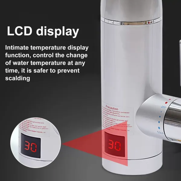 3000W Elektrisch Durchlauferhitzer Neu Wasserhahn Sofort Warm Waschtisch