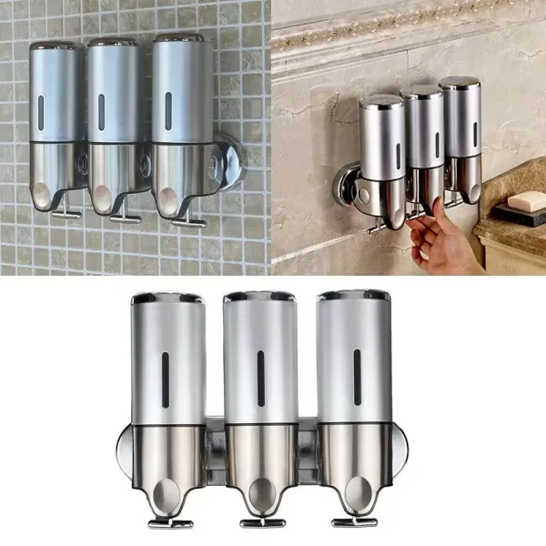3X 500ml Seifenspender Wand Duschgel Shampoo Verteiler Gelbehälter Desinfektionsspender