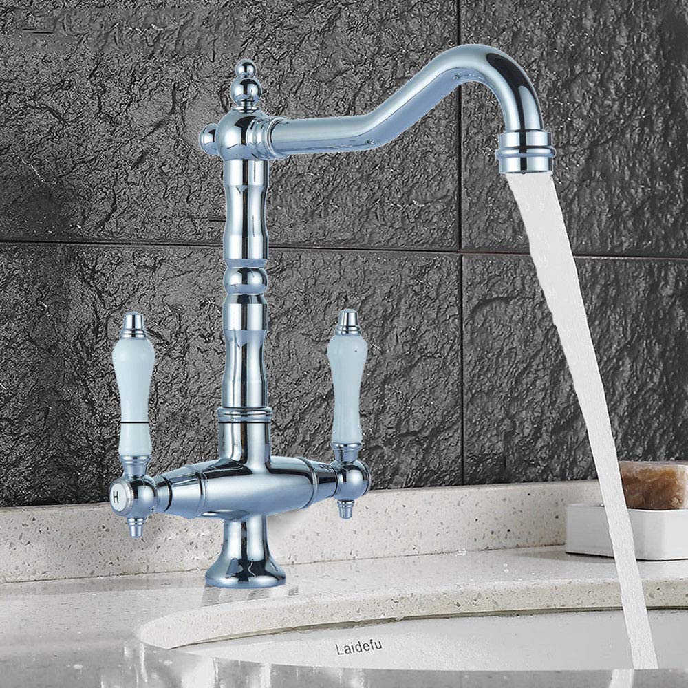Chrom Nostalgie Wasserhahn Bad Waschbecken Wasserhahn Mischbatterie