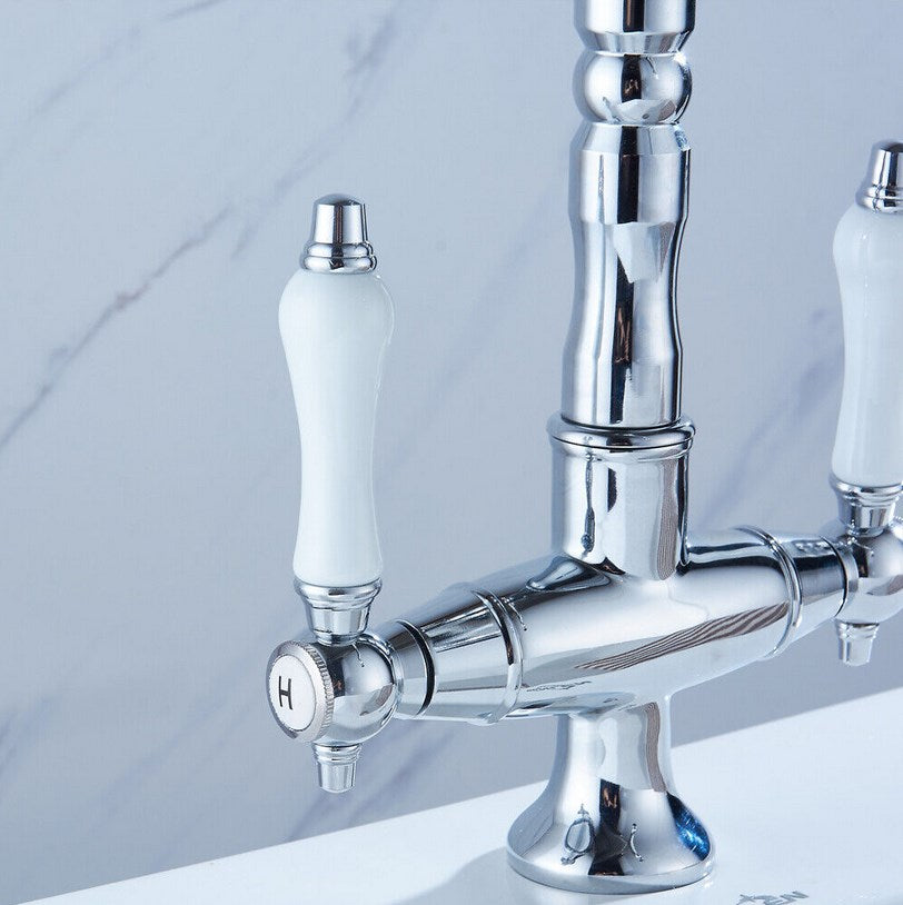 Chrom Nostalgie Wasserhahn Bad Waschbecken Wasserhahn Mischbatterie