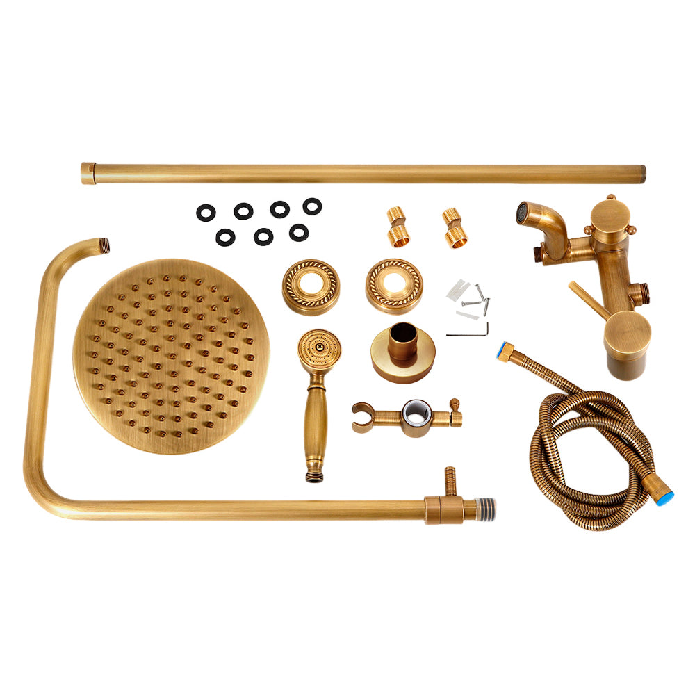 Duschkopf-Set Retro-Stil Antik gestaltetes Komplettes Duschsystem Handbrauseset Duschkopf-Set Retro-Stil Antik gestaltetes Komplettes Duschsystem Handbrauseset