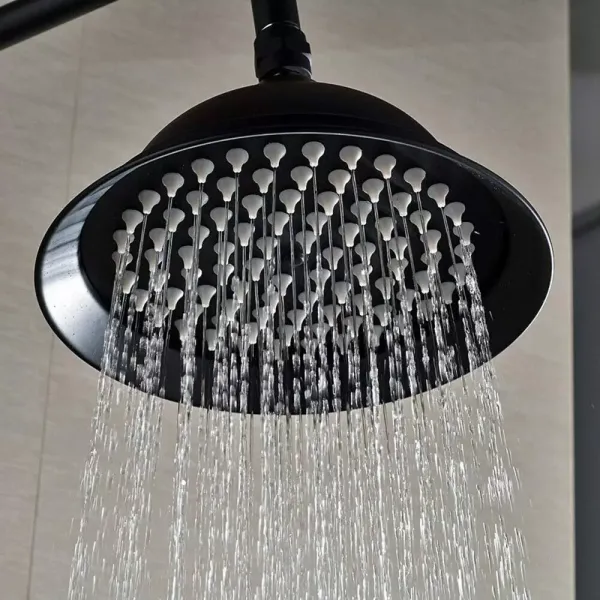 8" Retro Schwarz Duschsystem, 3 In 1 Dusche Duschset Duscharmatur
