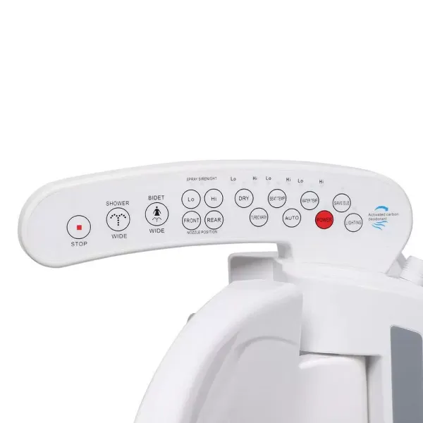 Elektrisch Bidet Sitz Smart Dusch WC-Sitze mit Düse Toilettensitz Gewärmter Sitz Toilettendeckel Bidet Aufsatz Weiß